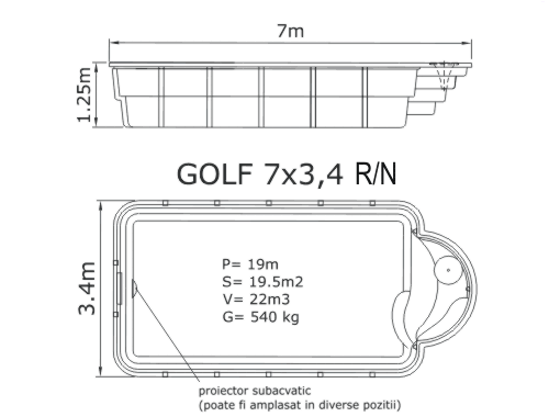 Piscina Golf 7 x 3,4 R